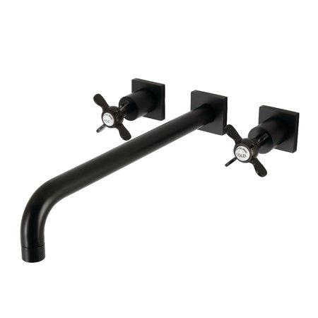 KINGSTON BRASS KS6040BEX Wall Mount Tub Faucet, Matte Black KS6040BEX